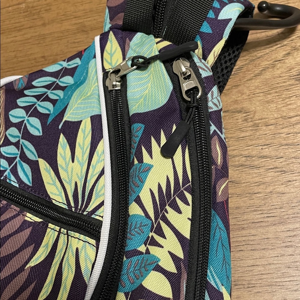 Pickleball Backpack With Teal Multi Leaf Print - - image 3